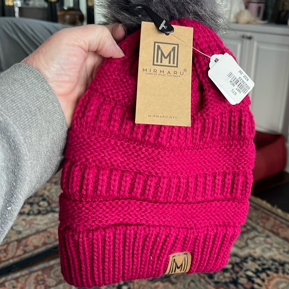Mirmaru Pink Hat with Pom